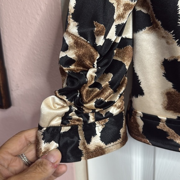 Anthracite by Muse satin Leopard Print Jacket size 14 - Picture 4 of 7